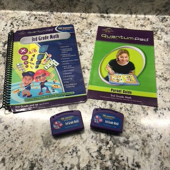 LeapFrog Other - Quantum Leap Pad 3rd Grade Math Cartridge, Parent Guide & Book